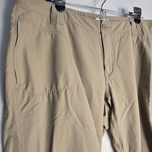 Marmot Women's Khaki Convertible Zip Off  Cargo Hiking Pants Tan Size 14 EUC
